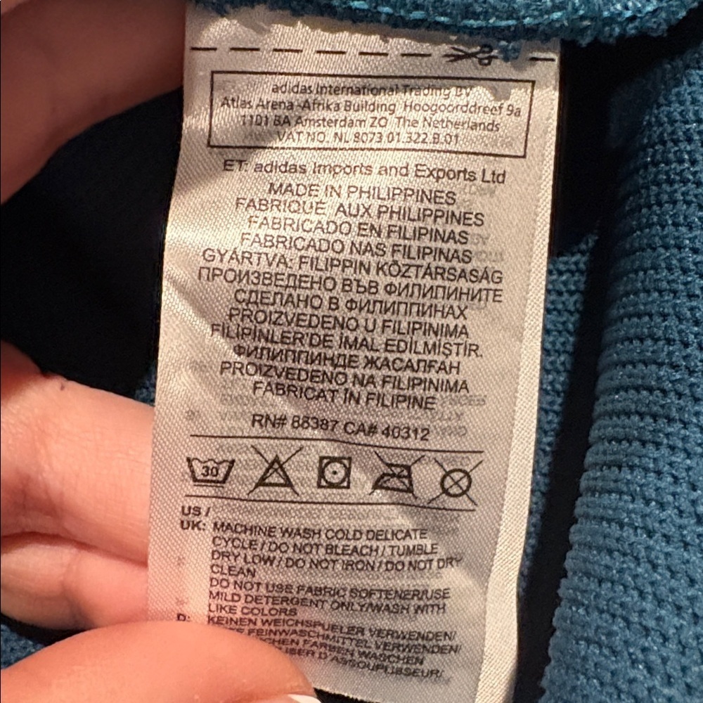 ADIDAS Men's Climawarm full zip training hoodie. Hooded sweatshirt. Small. Blue - Picture 12 of 15